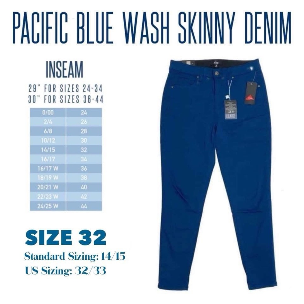 LuLaRoe Pacific Blue Skinny Jeans